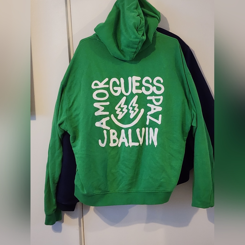 Originals J Balvin SS NFT Guess Green Awesome emoji street hoodie L